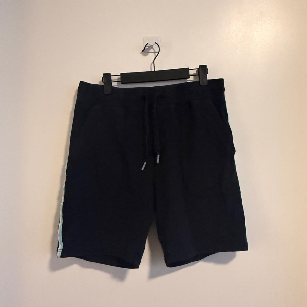 Psycho Bunny Navy Blue Shorts with Light Blue Stripe